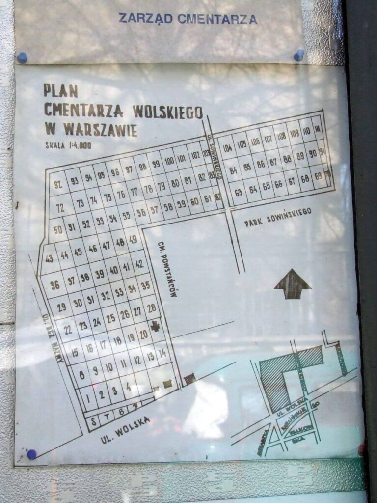 Plan Cmentarza Wolskiego